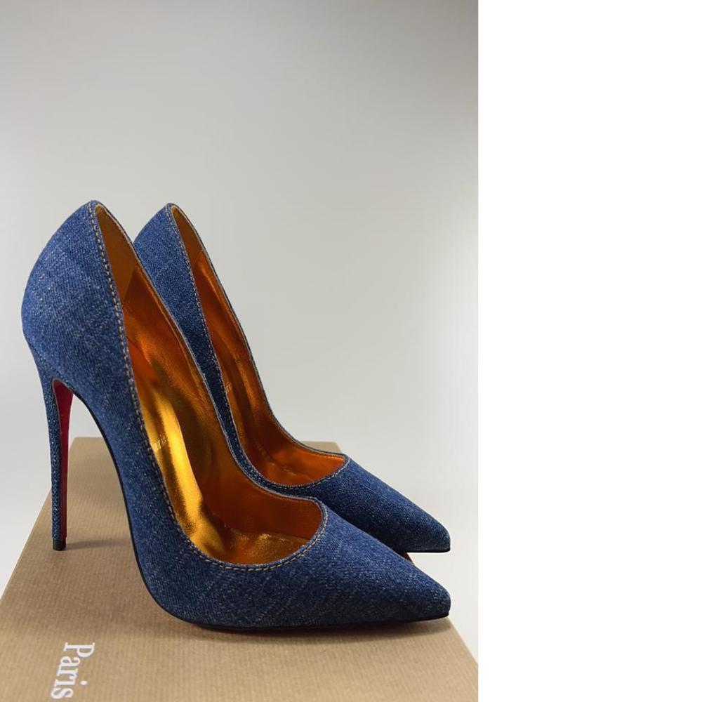 Blue Jean So Kate 120mm Denim Classic Heels Pumps E453
